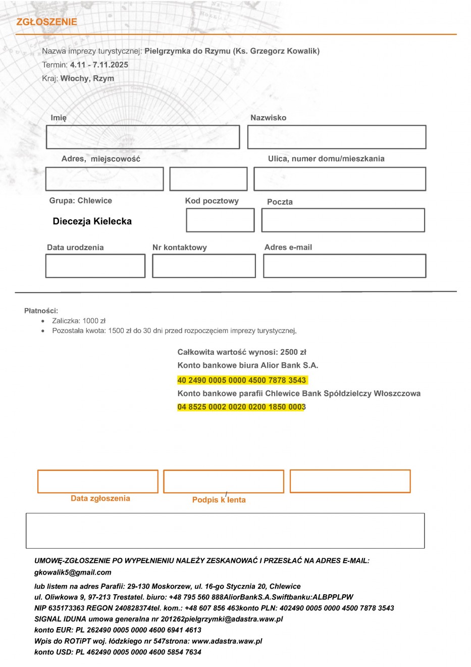 Formularz zgłoszeniowy do pobrania